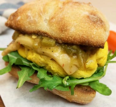 green chili breakfast sandwich