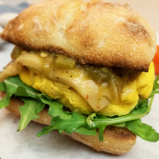 green chili breakfast sandwich