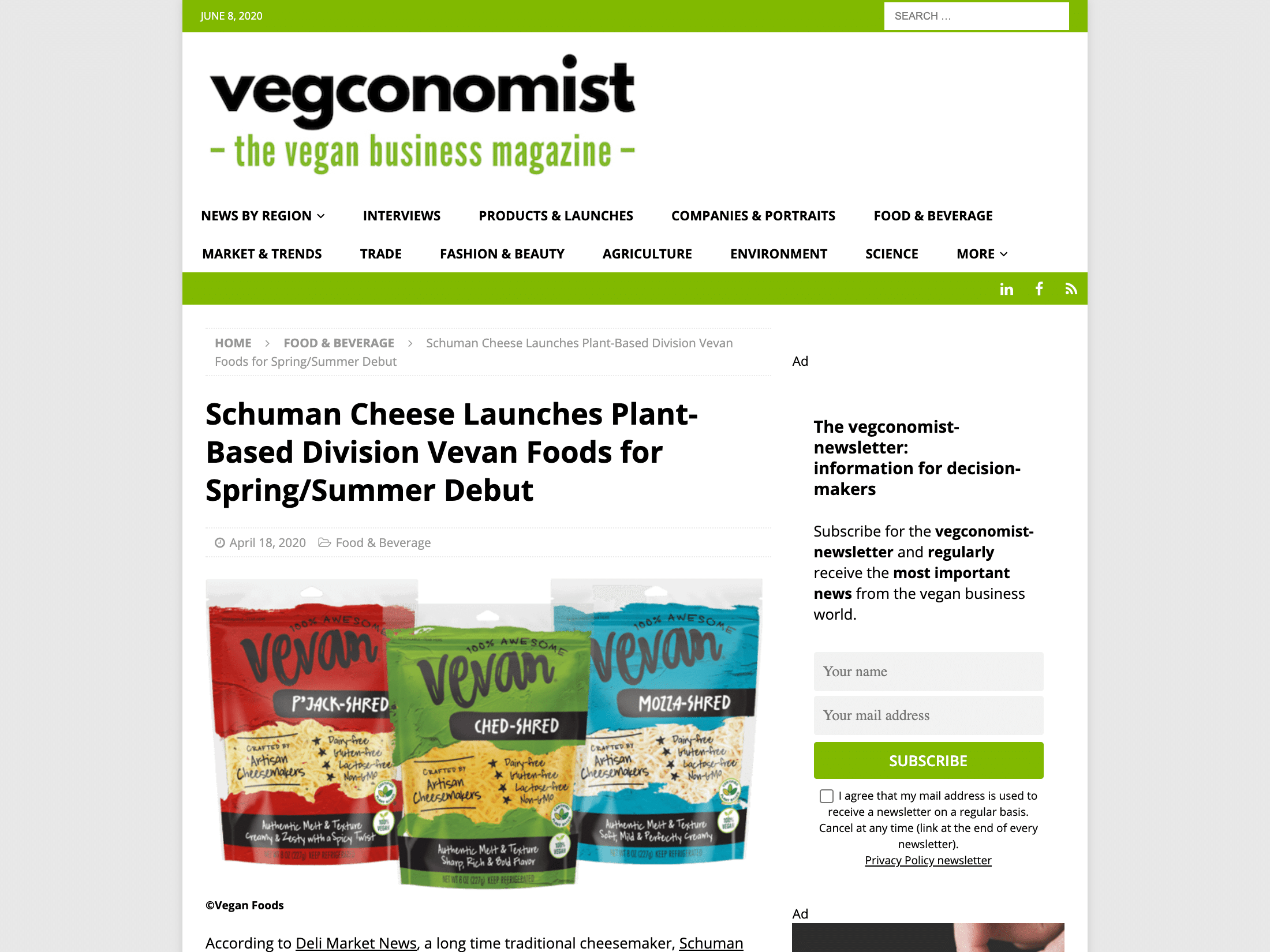 vegconomist the vegan business magazine
