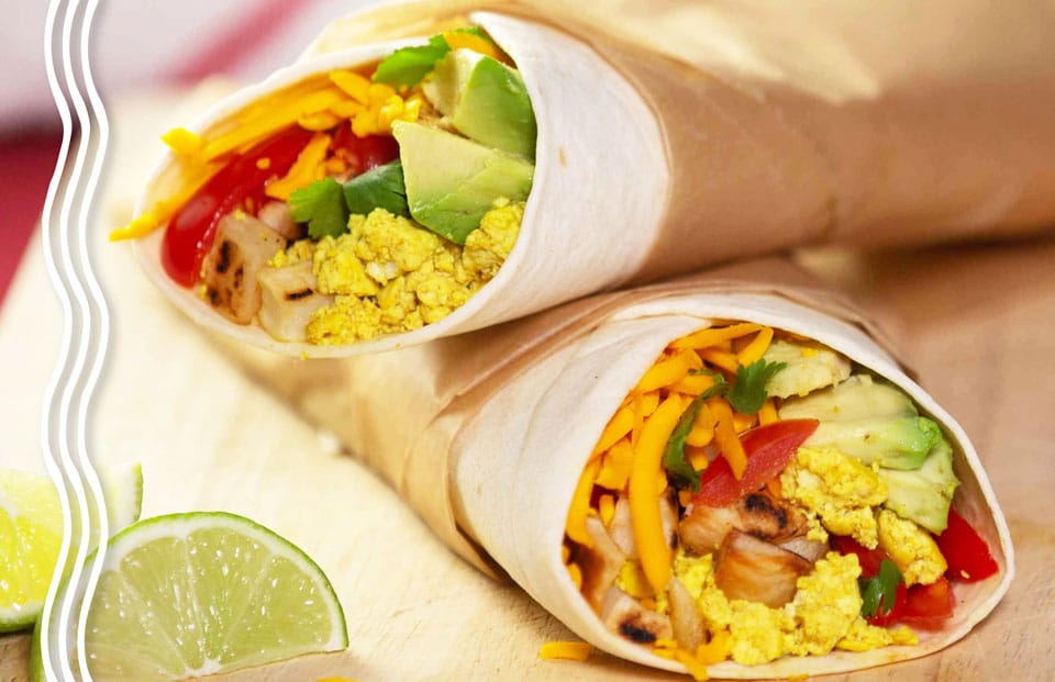 Breakfast Burritos with Tofu Scramble